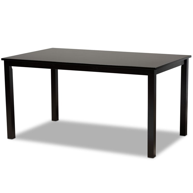 Modern Dark Brown Dining Set with 1 Table & 6 Chairs
