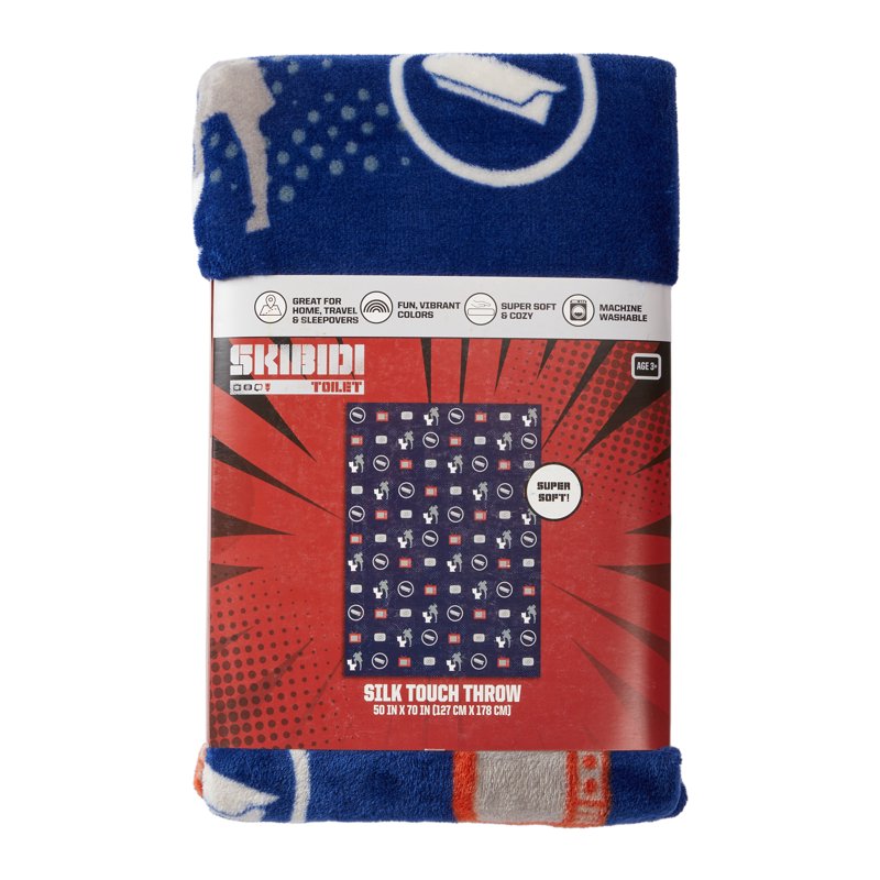 Kids Plush Throw Blanket 50x70 - Skibidi Toilet Inspired Quirky Bed Cover