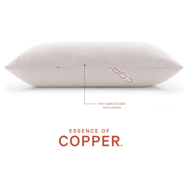 Copper-Infused Luxury Bed Pillow 2-Pack - Standard/Queen, Hypoallergenic Support