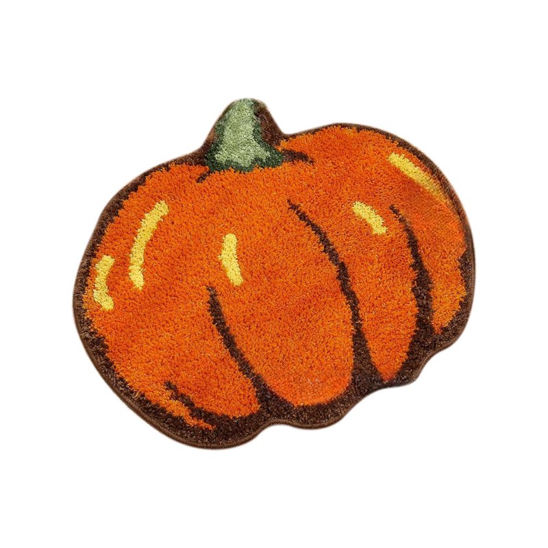 Pumpkin Print Acrylic Area Rug G - Seasonal Entryway Mat with Non-Slip Backing