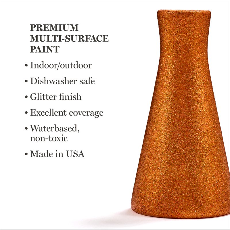 Multi-Surface Glitter Acrylic Craft Paint Set - Studio Lights, 10 x 2 fl oz
