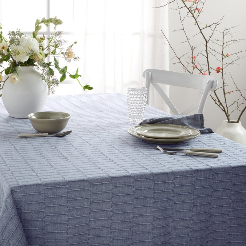 Honeycomb Fabric Tablecloth - Blue, 60" x 84"