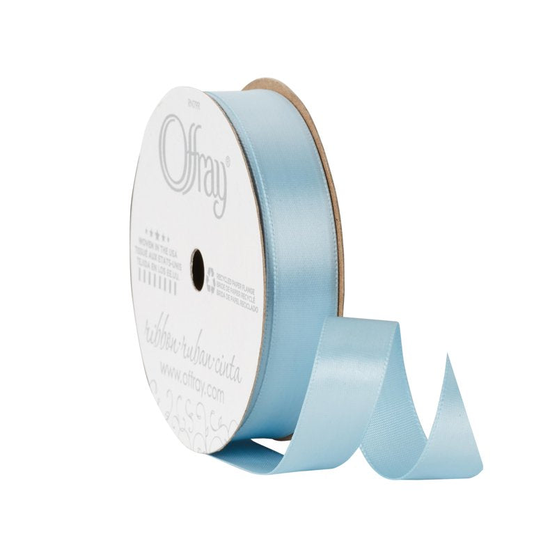 Powder Blue Satin Ribbon 3 Pack - 5/8 Inch Single Face Polyester Craft Trim
