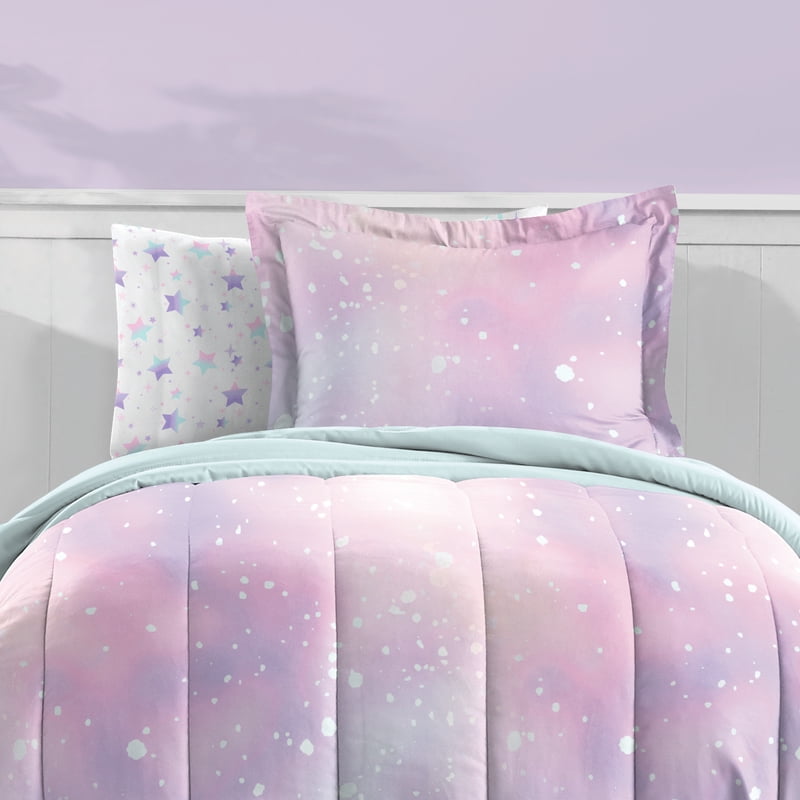 Full-Size Child Comforter Set - Pink Twilight 7 Piece Microfiber Bedding