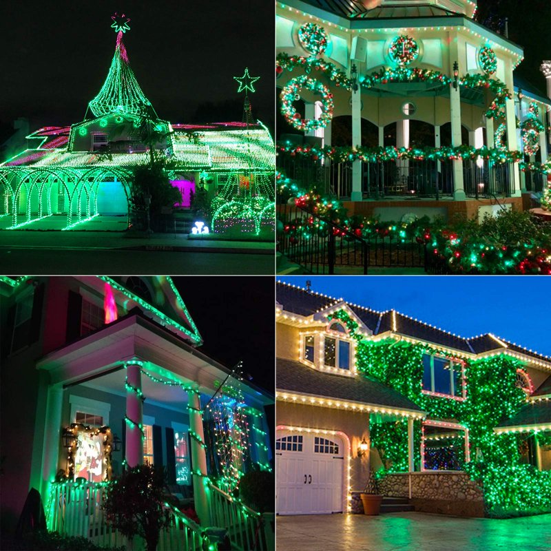 Halloween String Lights 33ft 100 LED Waterproof Green Battery-Powered Indoor Outdoor