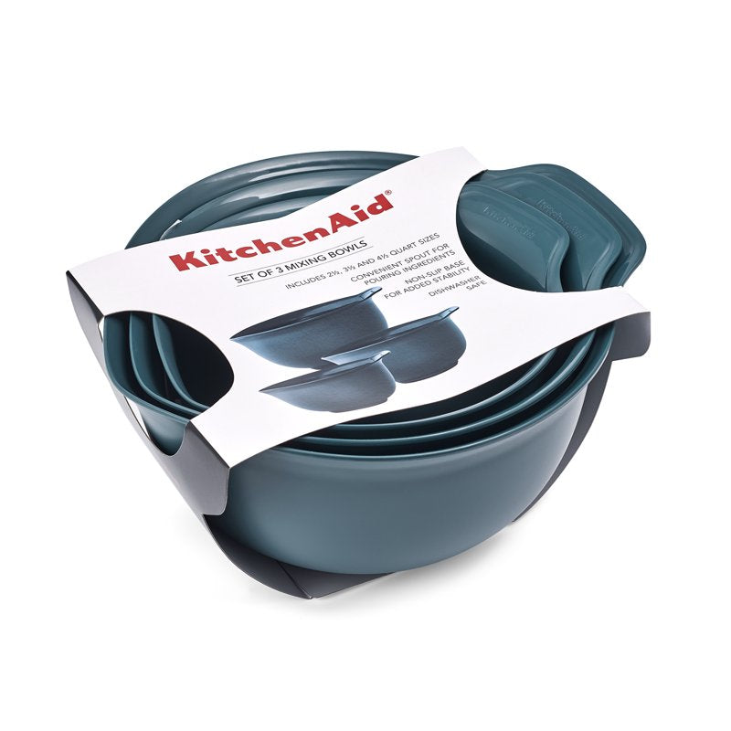 Nesting Plastic Mixing Bowls Set - Agave, 3 Sizes