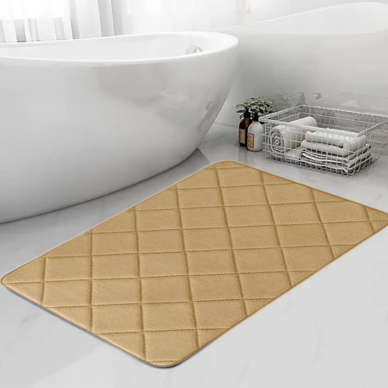 Extra Soft Yellow Bathroom Rug - Absorbent, Quick Dry, Machine Washable
