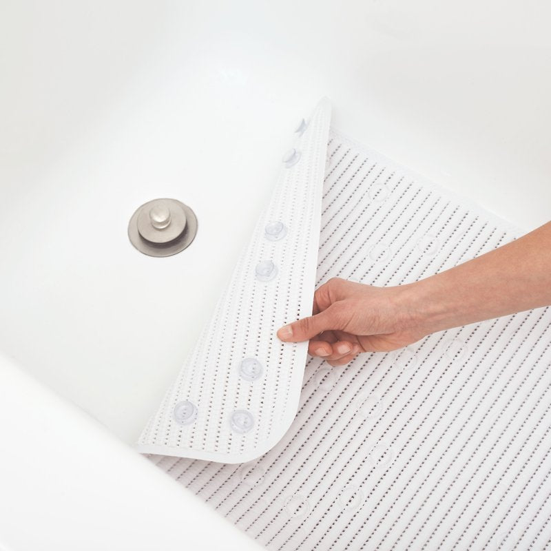 Sky Blue Cushioned Bathtub Mat with Suction Cups - 17 x 36 Inches - 2 Pack