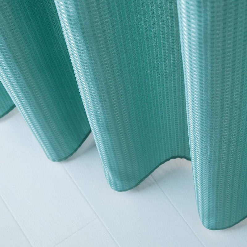 Dainty Home Complete 2-in-1 Aqua Waffle Weave Shower Curtain with Detachable Liner, 72x72 Inches