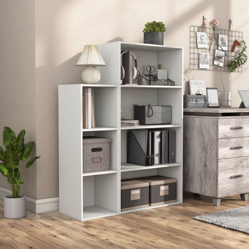 Stackable 4-Tier Wood Bookcase - Multiple Colors Available