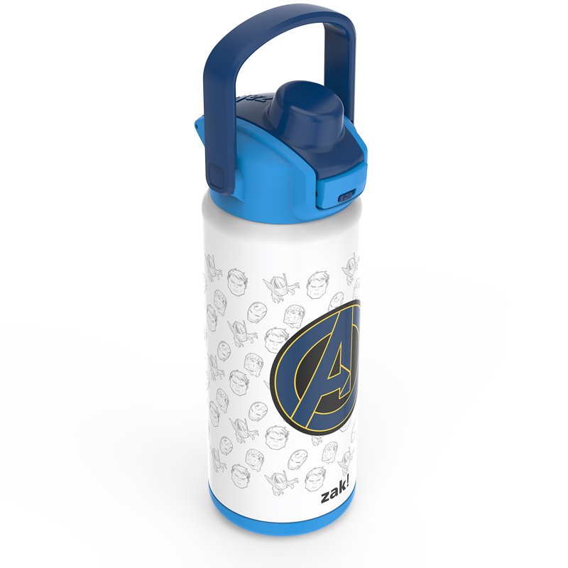 20oz Kids Straw Water Bottle - Stainless Steel Insulated Avengers White