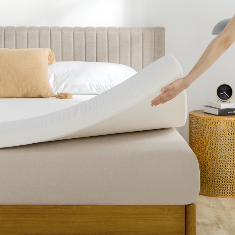 Twin Memory Foam Mattress Topper - 4-Inch Dual-Layer with Green Tea & Charcoal