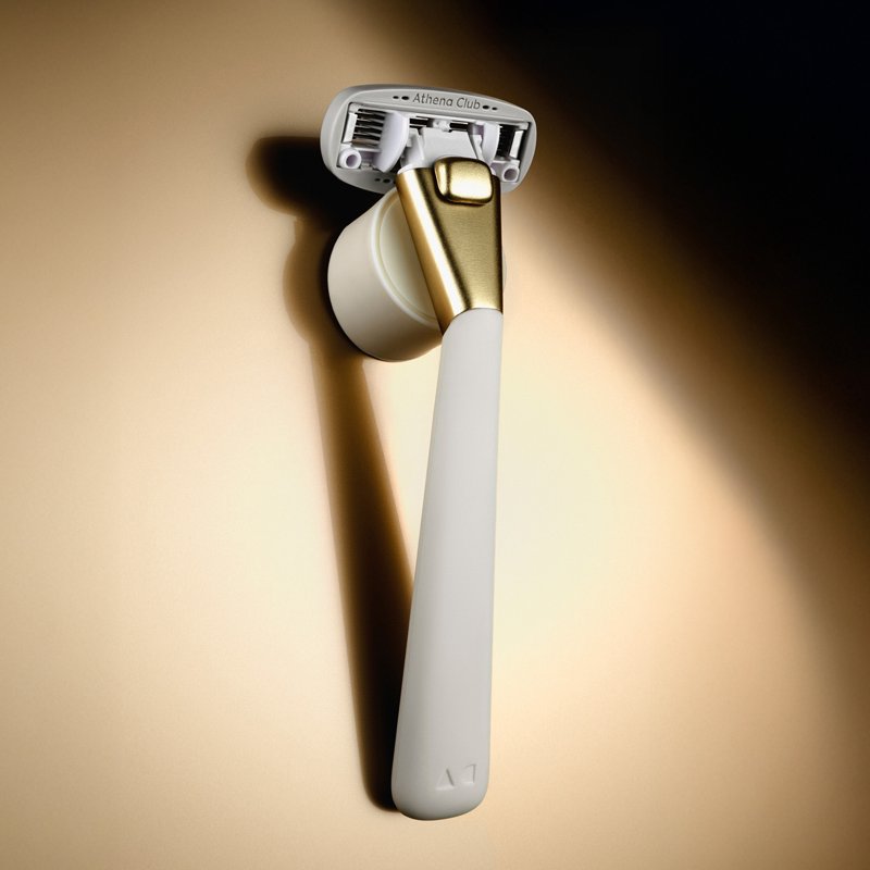 Women's Razor Kit with 5-Blade Refills & Shower Holder - Champagne