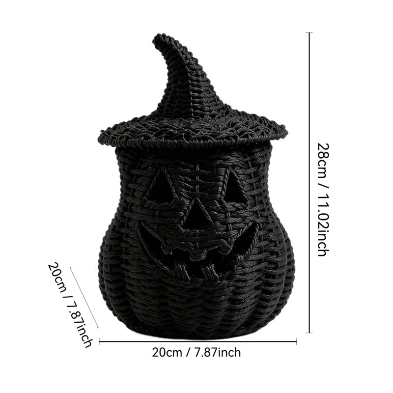 Halloween Seaweed and Pumpkin Tabletop Decorations - Black, Spooky Seasonal Home Decor