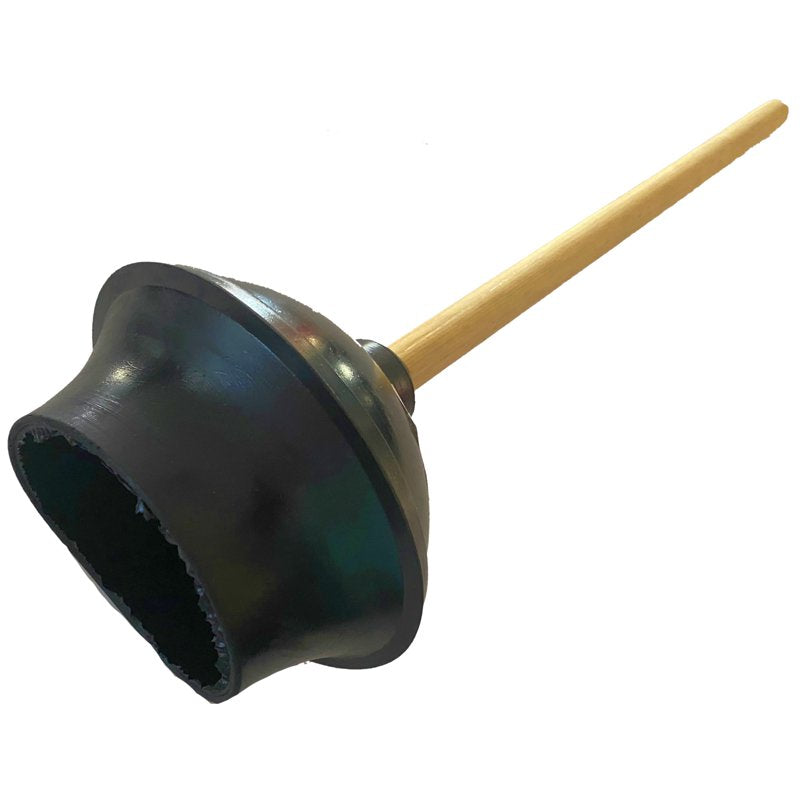 Toilet Plunger with Wooden Handle - Rubber Drain Cleaner for Toilets & Sinks