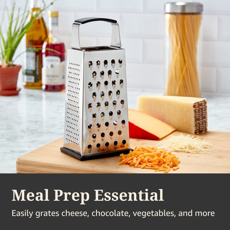 Professional Stainless Steel Box Grater - 4 Sided Grating