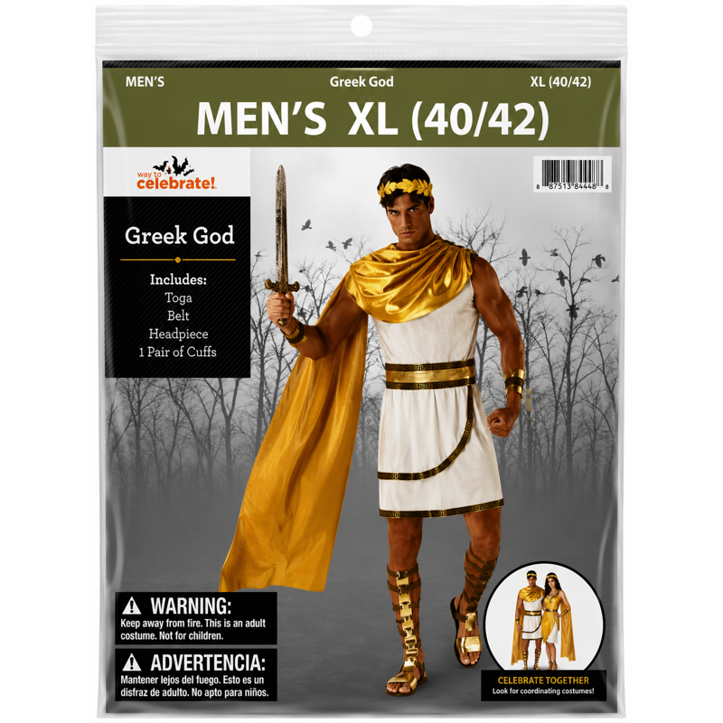 Greek God Costume for Adults XL - Mythical Halloween & Themed Dress Up