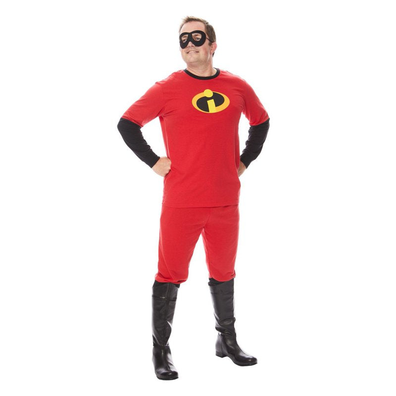 Men's The Incredibles Mr. Incredible Costume 50-52 - Red & Black Hero Outfit