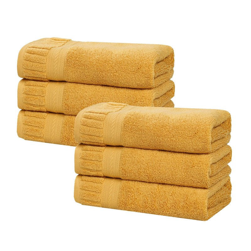 Superior Venice Gold Zero Twist Absorbent Hand Towels - 6 Pack - Spa Quality