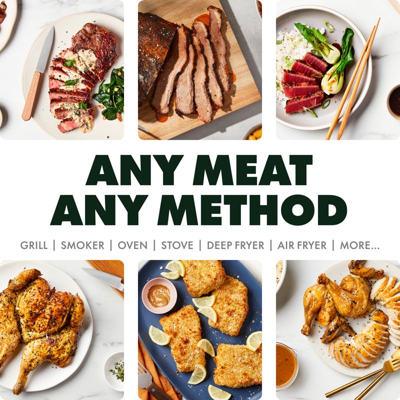 Smart Wireless Meat Thermometer with 4 Probes - Cool Gray