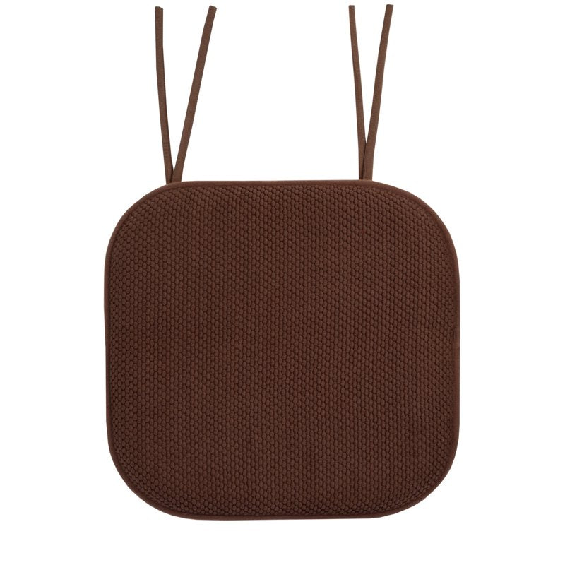 Memory Foam Chair Cushion Pad with Ties - 2-Pack, Brown