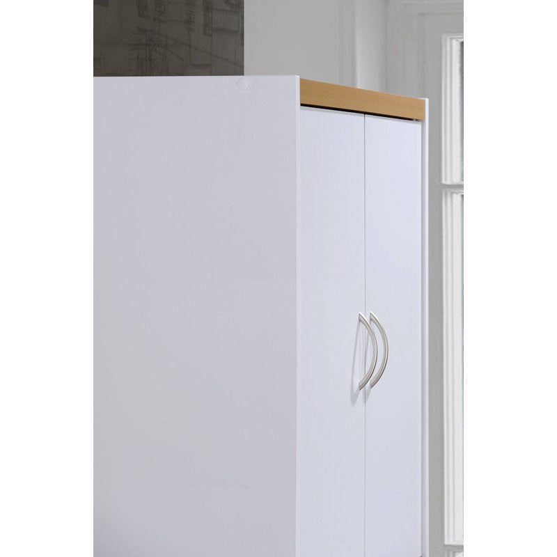 4-Door Kitchen Pantry with 4 Adjustable Shelves - White