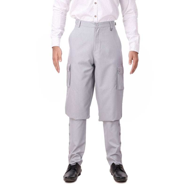 Men's Victorian Steampunk Airship Pants - Silver, M Costume Trousers