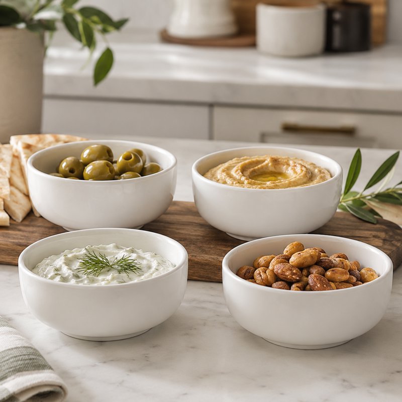 Porcelain Round Dipped Bowl - 4.2 fl. oz. Capacity - Single
