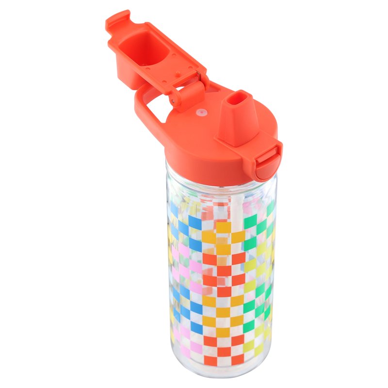 14 oz Multicolor Fairy Garden Tritan Insulated Water Bottle - Check