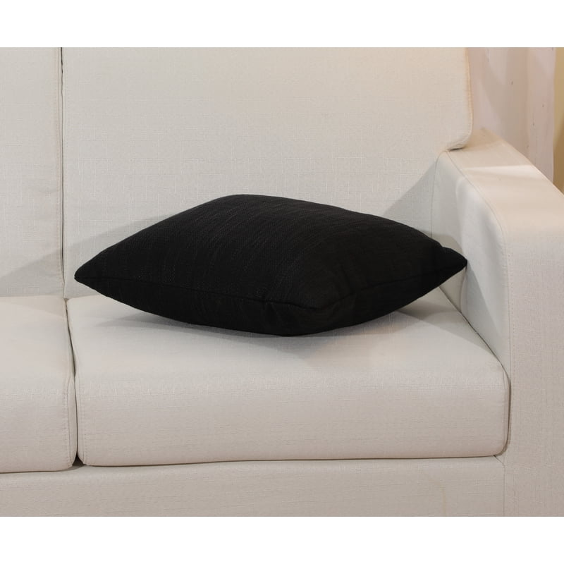 Black Square Decorative Throw Pillow 18x18 Inches - Textured Polyester Accent Cushion - Variation of THIS listing
