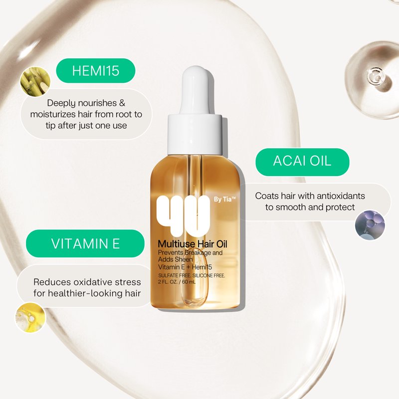 Multi-Use Hair Oil with Vitamin E for Weightless Shine & Repair, 2 fl oz