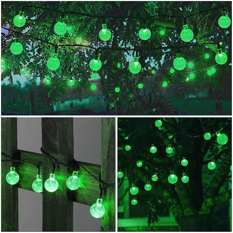 12M 100LED Solar String Fairy Lights - Waterproof Globe Bulb Garden Decor