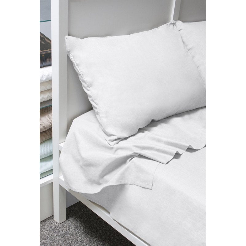 Queen 300 Thread Count 100% Cotton Bed Sheet Set - White - Lintex Variation