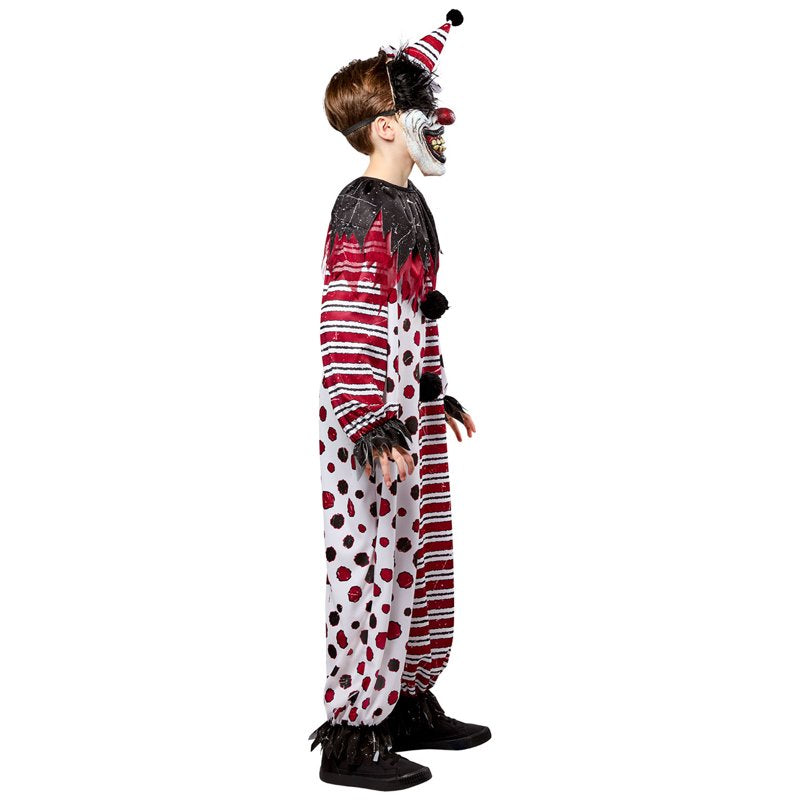 Kids Creepy Clown Costume with Mask & Hat - Large, Rubies