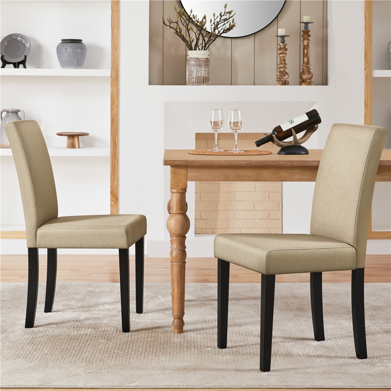 Modern Upholstered Dining Chairs Set of 2 - Khaki