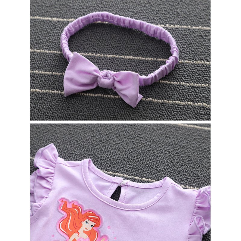 F/Mermaid Princess Baby Romper & Headband Set - 3-6 Months Halloween Birthday