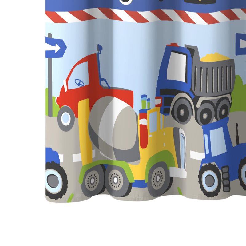Cars and Trucks Shower Curtain - 72x72 Inch Cotton Polyester Bath Decor
