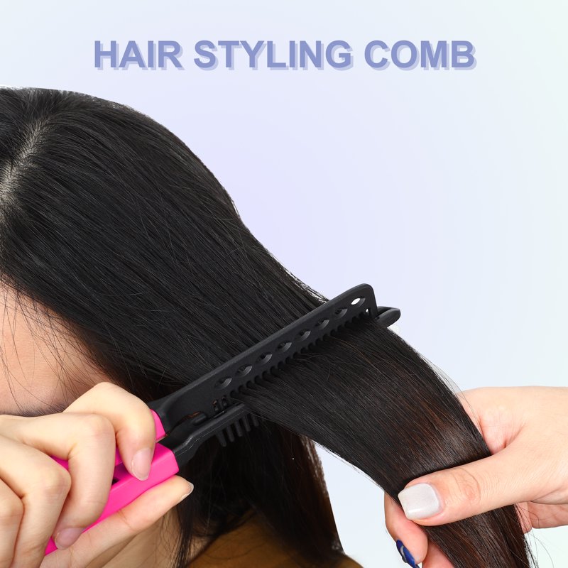 Hair Straightening Comb - Heat Resistant Styling Tool, Red