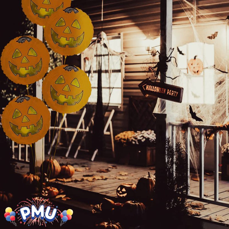 Halloween Pumpkin Mylar Balloon - 18 Inch Foil Balloon for Parties - Pumpkin Fun Variation