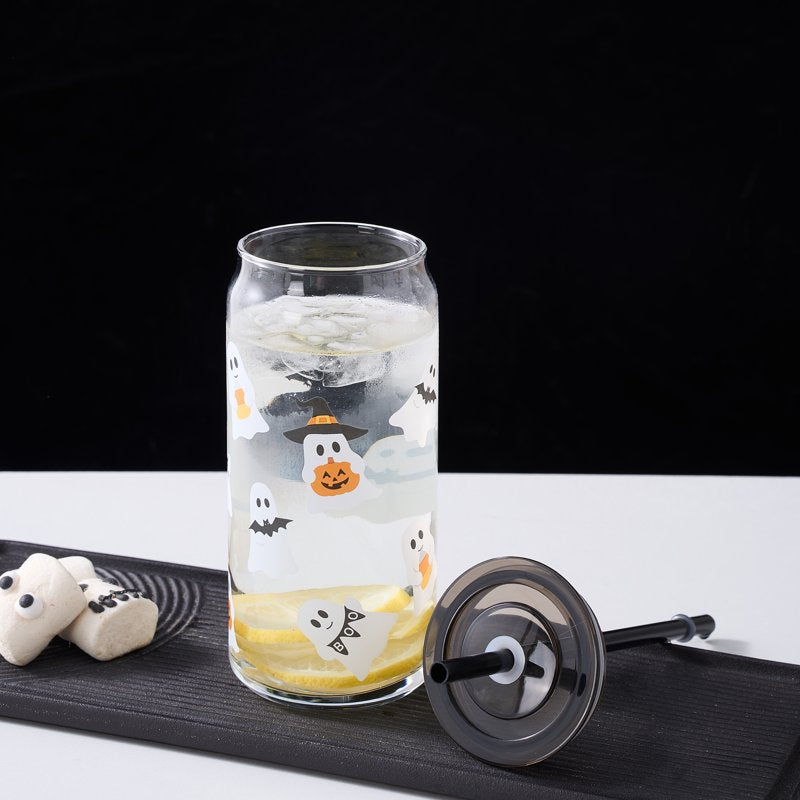 Halloween Ghost 20oz Glass Can Sipper - 2 Pack