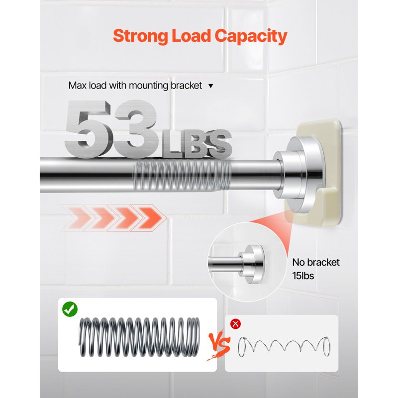 Adjustable Stainless Steel Shower Curtain Rod 28-76 Inches Rust-Resistant