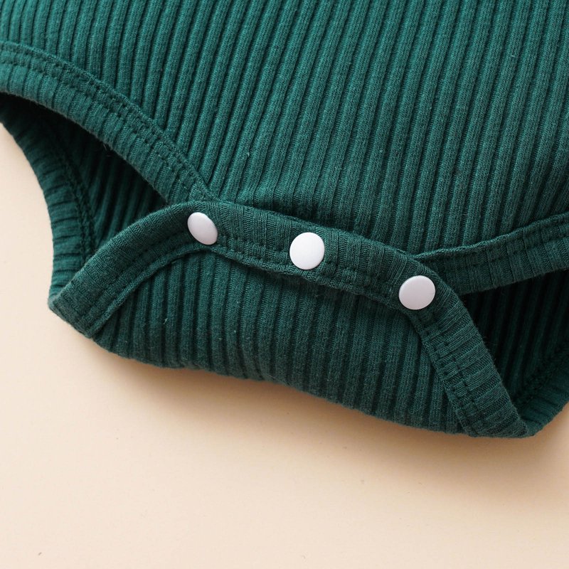 Green Baby Girl First Christmas Outfit Romper & Overalls Set 0-3 Months