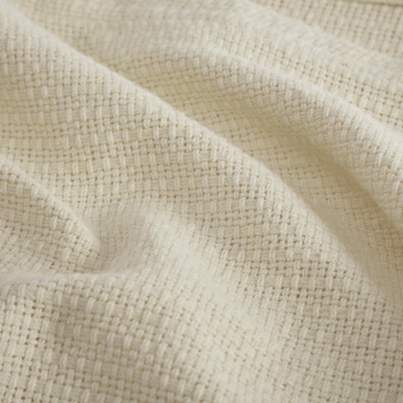 Home Essence Knit Freshspun Basketweave Cotton Blanket - Twin 66x90 Beige