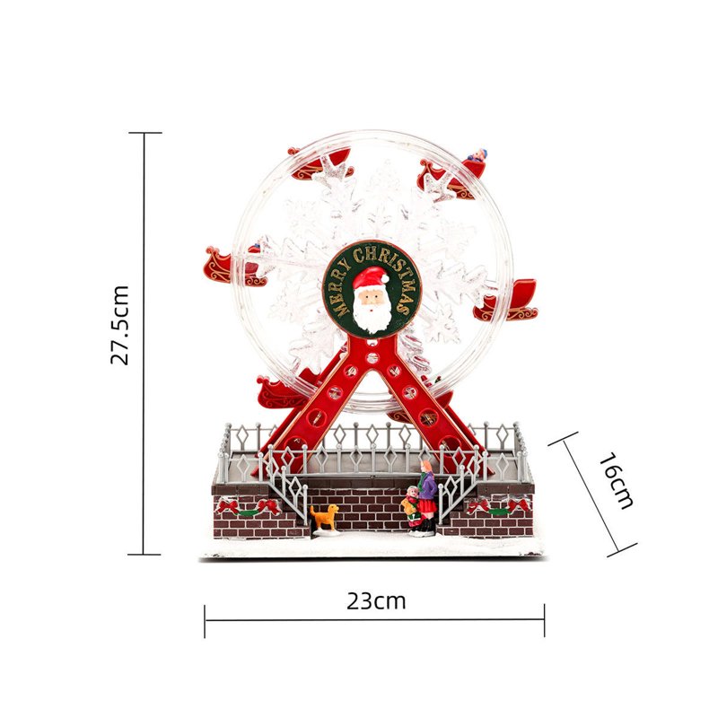 Christmas Rotating Ferris Wheel with LED Lights and Music - Festive Holiday Decor