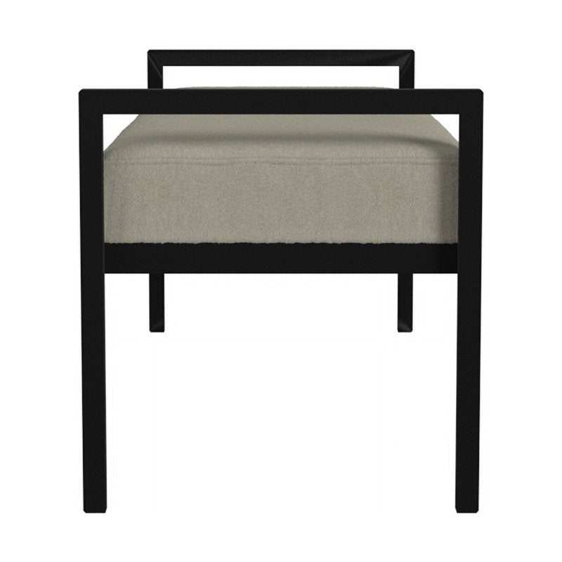 Modern Metal & Velvet Bench - Multiple Colors Available, 49.5"W