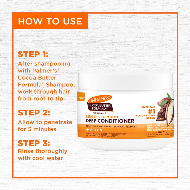 Deep Conditioner with Cocoa Butter & Biotin - Nourishing Hair Care