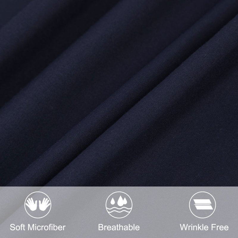 Microfiber Body Pillow Cover 20 x 54 Navy Blue - 2 Piece Set