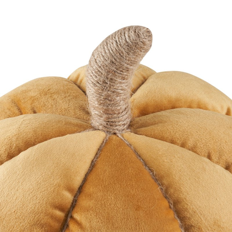 (2 Pack) Velvet Pumpkin Decorations - Yellow, Fall Seasonal Decor