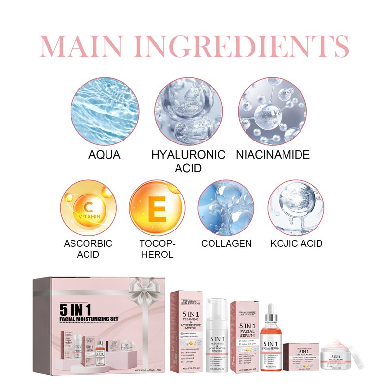 Travel-Friendly Hydrating Facial Serum, Cream & Cleanser Set
