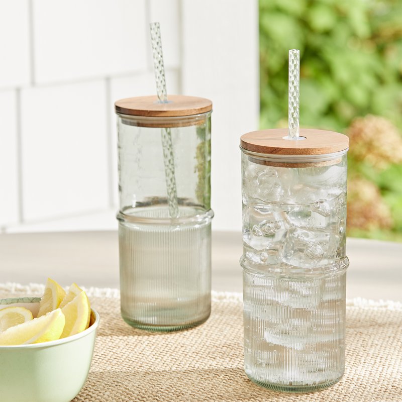 Green Ribbed Tritan 2-Piece Tumbler Set - Better Homes & Gardens